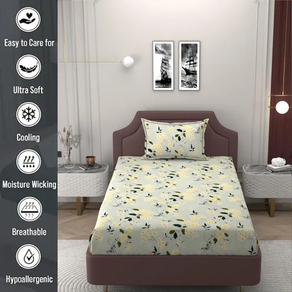 Multicolor_Microfiber_Reversible_Bedsheet_With_Pillow_Cover