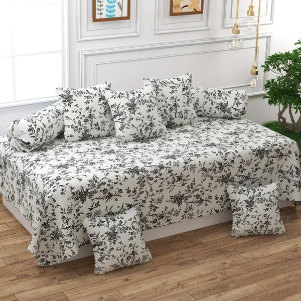 Multicolor_Microfiber_Diwan_Bedsheet_Set_With_Bolster_Cushion_Covers