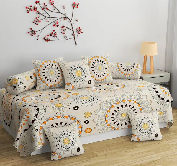 Multicolor_Diwan_Bedsheet_Set_With_Bolster_Cushion_Covers