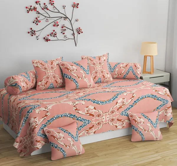 Multicolor_Microfiber_Diwan_Set_With_Bedsheet_Cushion_Covers