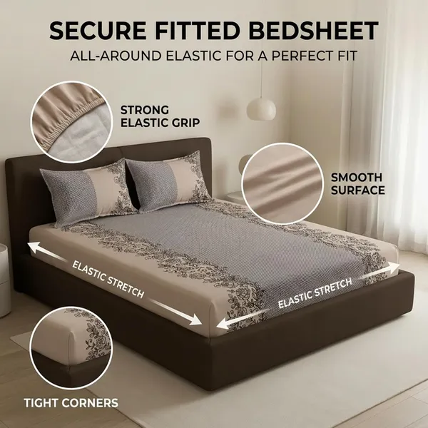 Multicolor_Elastic_Fitted_Bedsheet_With_Pillow_Covers