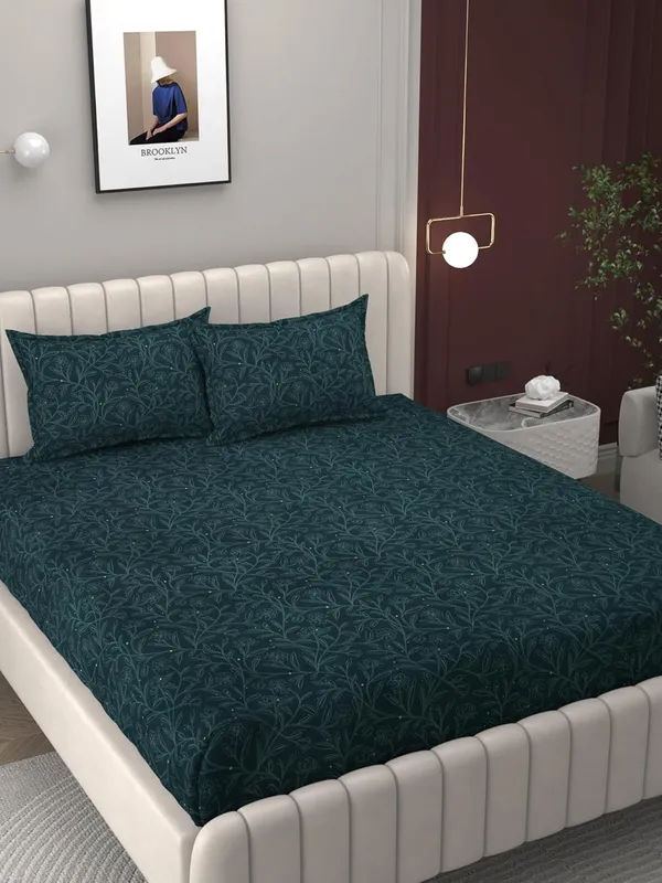 Multicolor_Cotton_Elastic_Bedsheet_With_Pillow_Covers