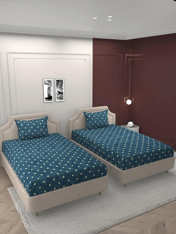 Multicolor_Microfiber_Single_Bedsheet_With_Pillow_Cover