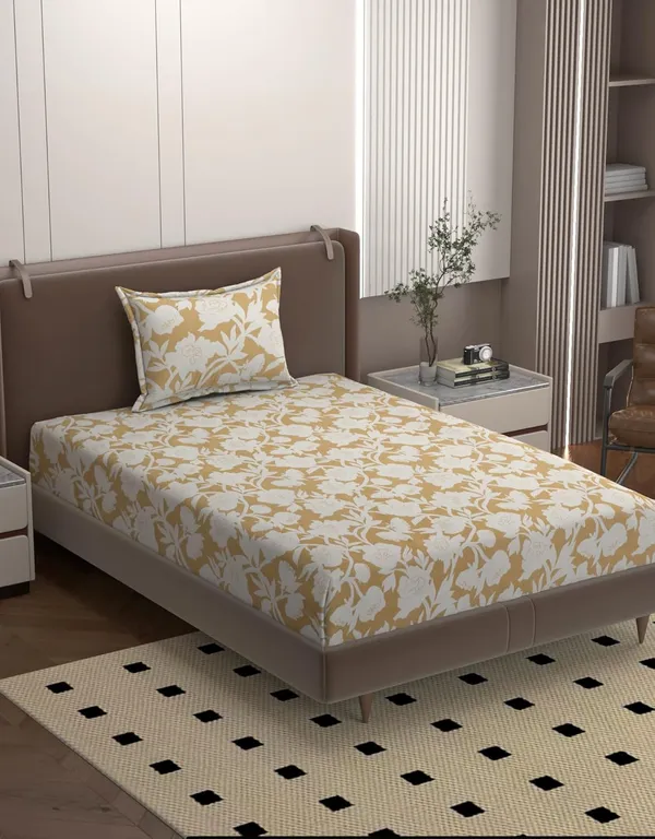 Multicolor_Microfiber_Bedsheet_With_Pillow_Cover_For_Single_Bed