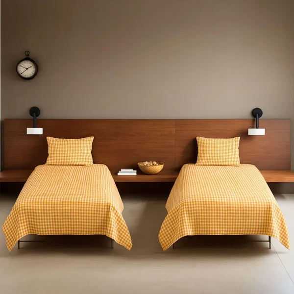 Yellow_Microfiber_Single_Bedsheet_With_Pillow_Cover
