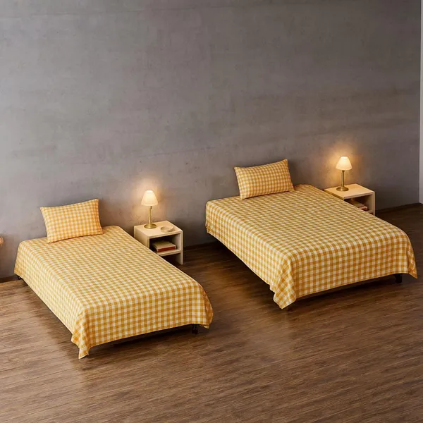 Yellow_Microfiber_Single_Bedsheet_With_Pillow_Cover