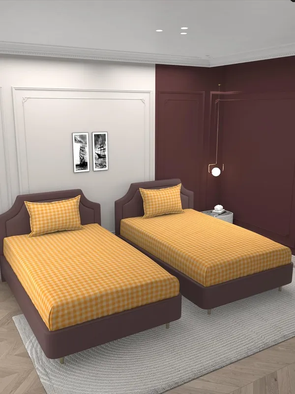 Yellow_Microfiber_Single_Bedsheet_With_Pillow_Cover