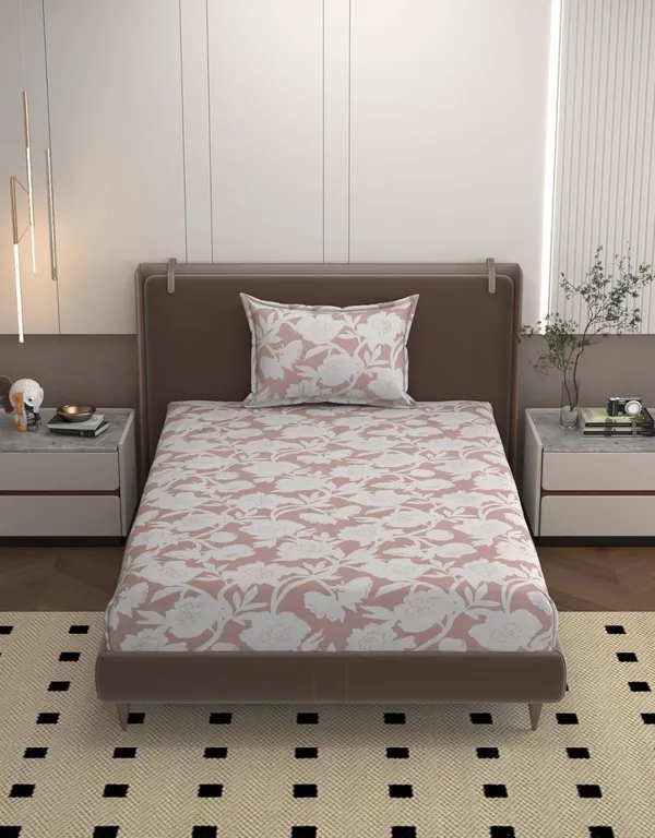 Multicolor_Microfiber_Bedsheet_With_Pillow_Cover_For_Single_Bed