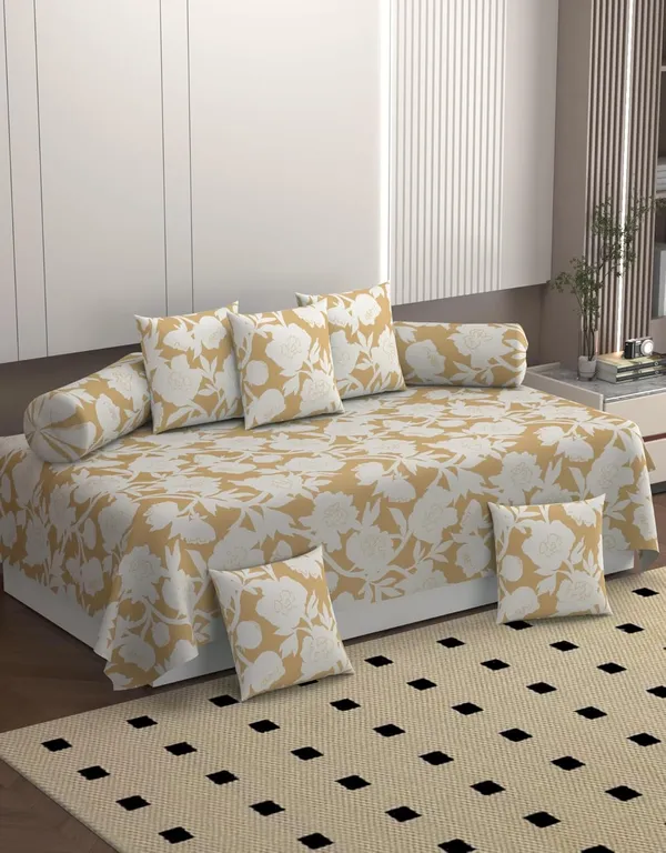 Multicolor_Microfiber_Diwan_Set_With_Bedsheet_Cushion_Covers