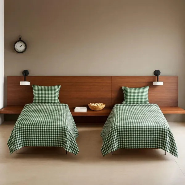 Olive_Green_Microfiber_Single_Bedsheet_With_Pillow_Cover