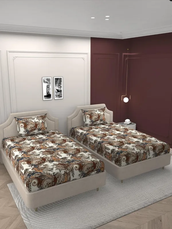 Multicolor_Microfiber_Single_Bedsheet_With_Pillow_Cover