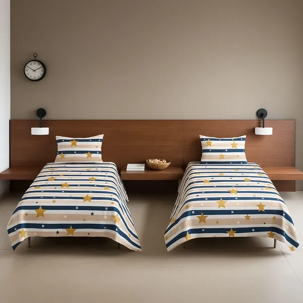Multicolor_Microfiber_Single_Bedsheet_With_Pillow_Cover