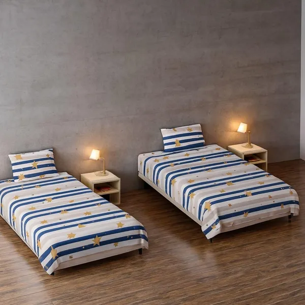 Multicolor_Microfiber_Single_Bedsheet_With_Pillow_Cover