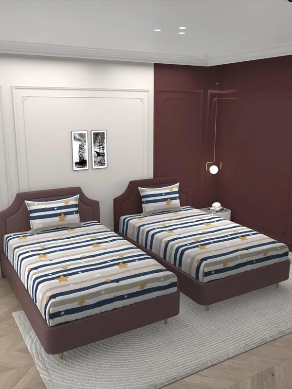 Multicolor_Microfiber_Single_Bedsheet_With_Pillow_Cover