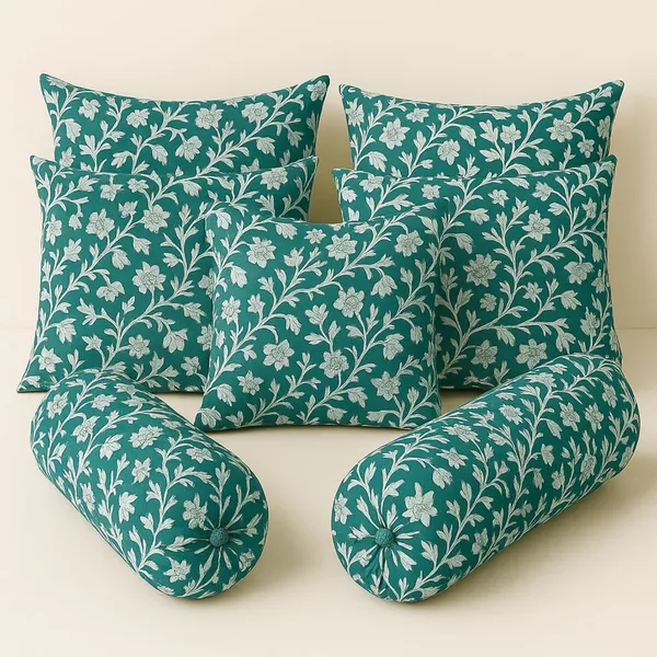 Teal_Microfiber_Diwan_Set_With_Bedsheet_Bolster_Covers_And_Cushion_Covers