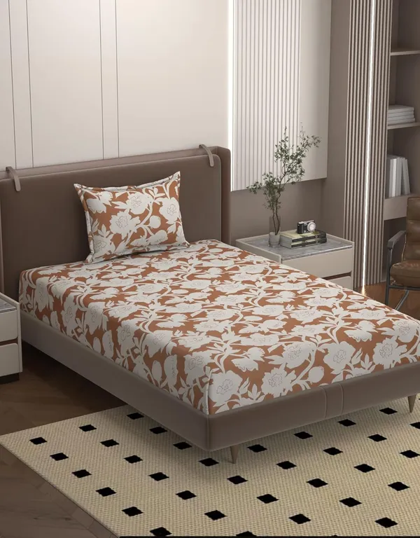 Multicolor_Microfiber_Bedsheet_With_Pillow_Cover_For_Single_Bed
