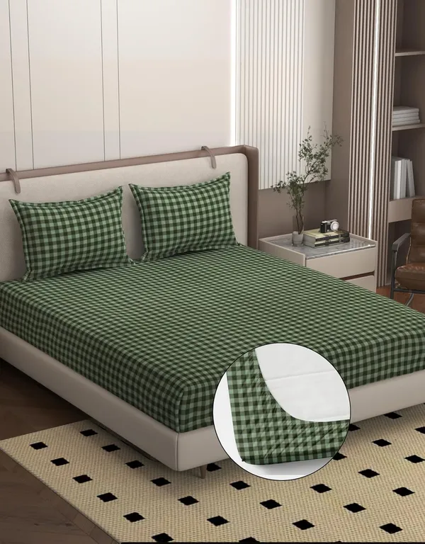 Multicolor_Microfiber_Fitted_Bedsheet_Set_With_Pillow_Covers