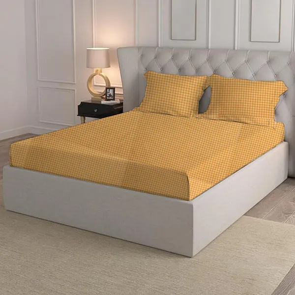Mustard_Microfiber_Fitted_Bedsheet_Set_With_Pillow_Covers
