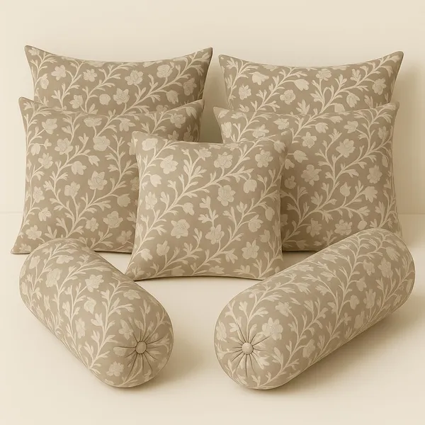 Cream_Microfiber_Diwan_Set