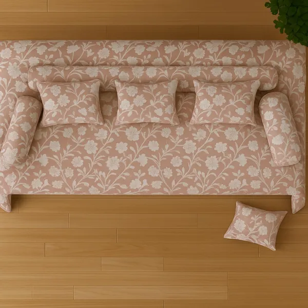 Pink_Microfiber_Diwan_Set