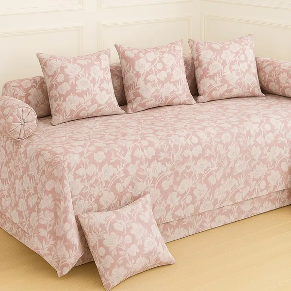 Pink_Microfiber_Diwan_Set