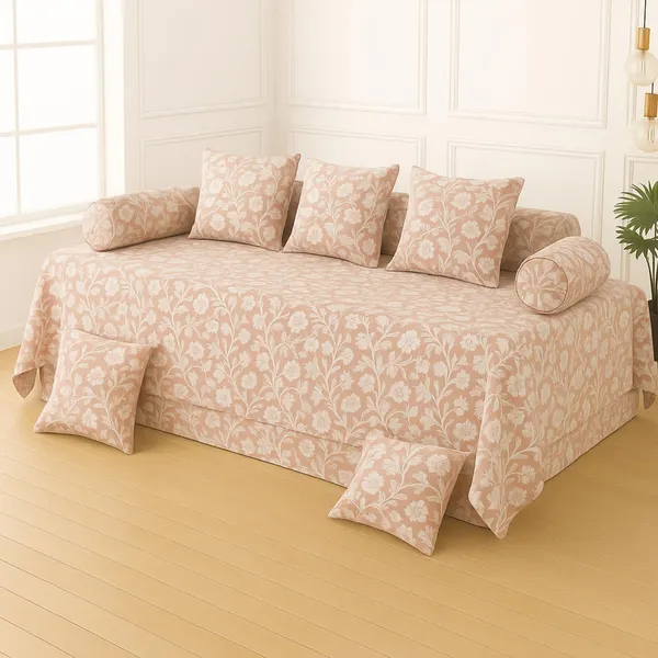 Pink_Microfiber_Diwan_Set