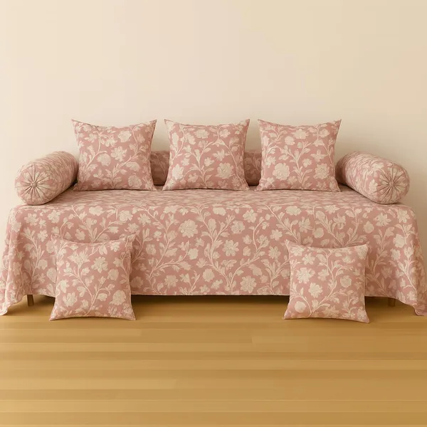 Pink_Microfiber_Diwan_Set