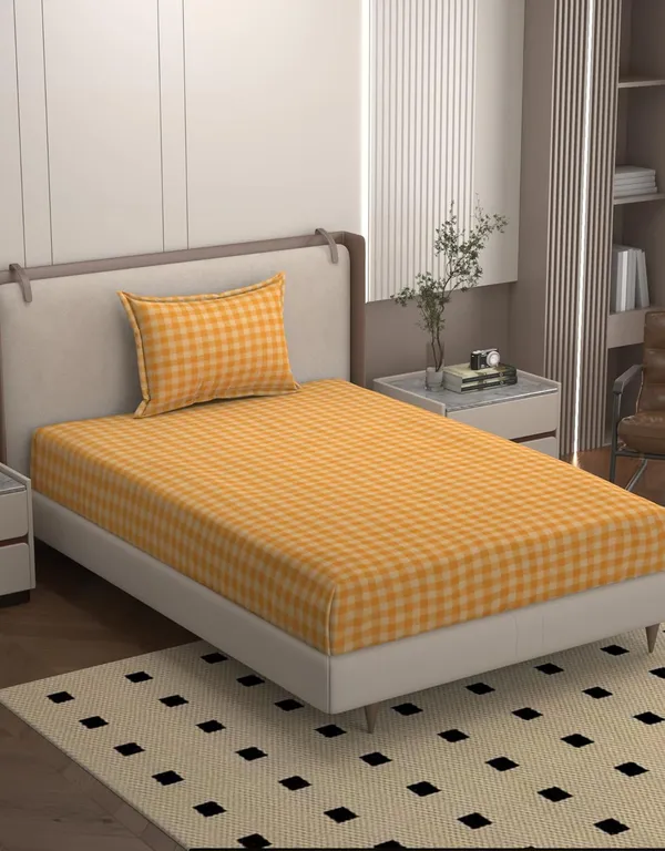Multicolor_Microfiber_Bedsheet_With_Pillow_Cover_For_Single_Bed