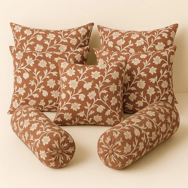 Brown_Microfiber_Diwan_Set_With_Bedsheet_And_Cushion_Covers