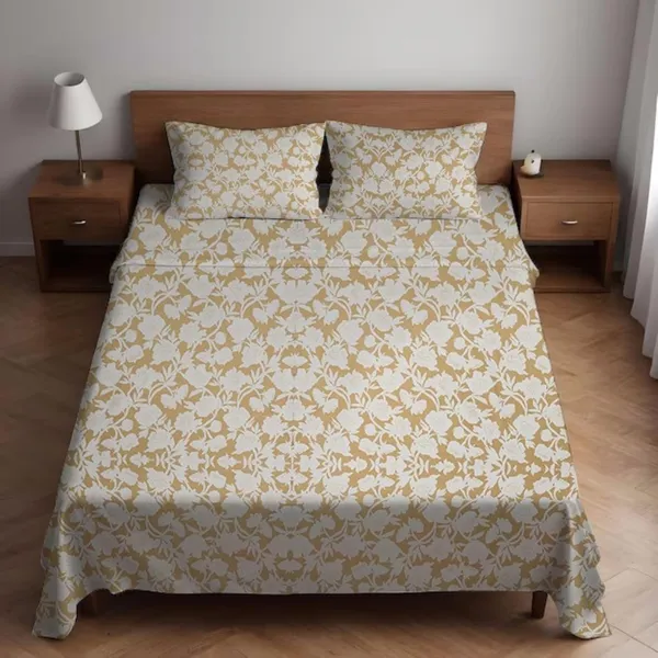 Multicolor_Microfiber_Double_Bedsheet_Set_With_Pillow_Covers