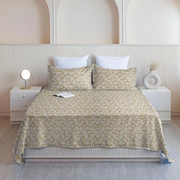 Multicolor_Microfiber_Double_Bedsheet_Set_With_Pillow_Covers