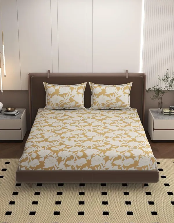 Multicolor_Microfiber_Double_Bedsheet_Set_With_Pillow_Covers