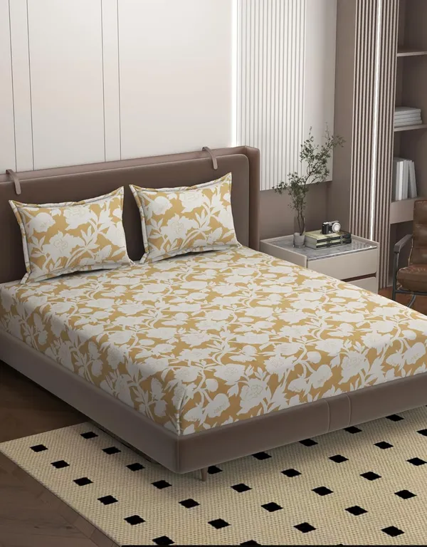 Multicolor_Microfiber_Double_Bedsheet_Set_With_Pillow_Covers