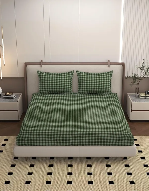 Multicolor_Microfiber_Double_Bedsheet_With_Pillow_Covers