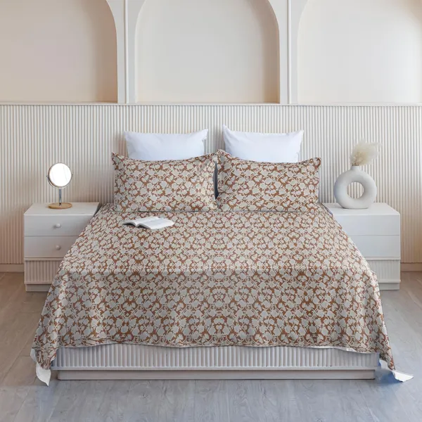 Multicolor_Microfiber_Double_Bedsheet_With_Pillow_Covers