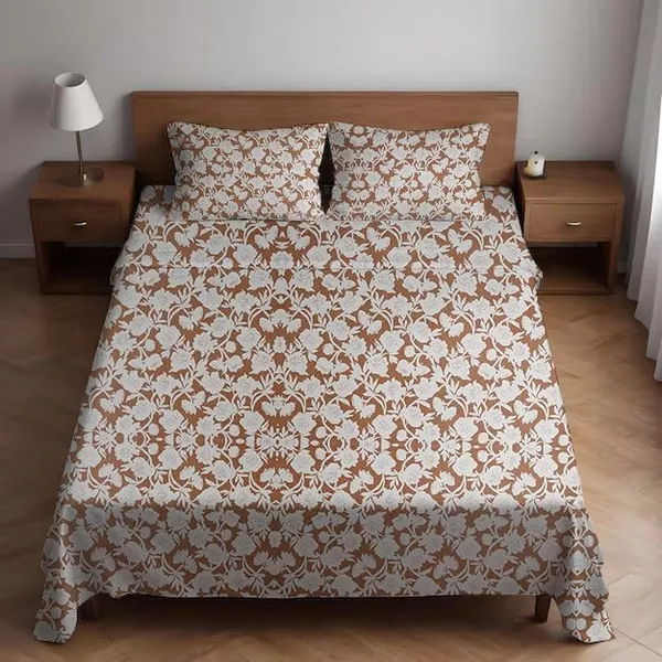 Multicolor_Microfiber_Double_Bedsheet_With_Pillow_Covers