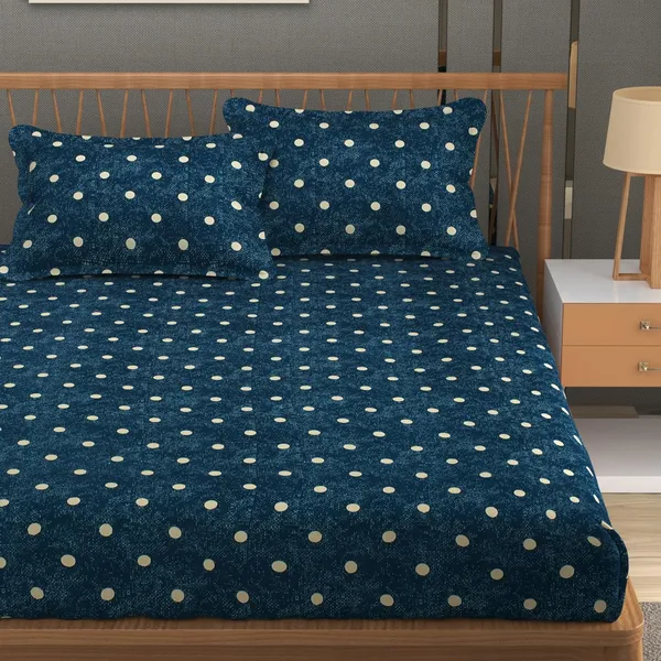 Multicolor_Cotton_Fitted_Bedsheet_With_Pillow_Covers