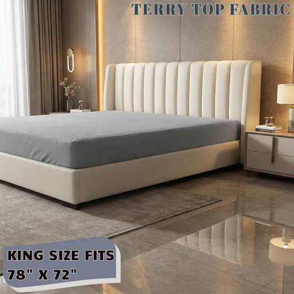 Gray_Waterproof_Cotton_Mattress_Protector