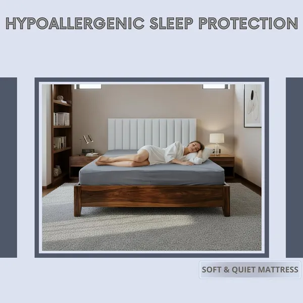 Gray_Waterproof_Cotton_Mattress_Protector