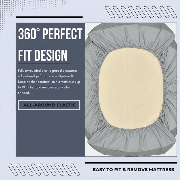 Gray_Waterproof_Cotton_Mattress_Protector