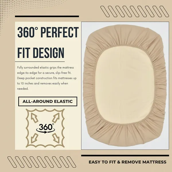 Beige_Waterproof_Cotton_Mattress_Protector