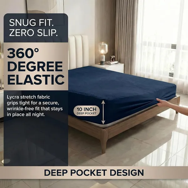 Blue_Waterproof_Cotton_Mattress_Protector