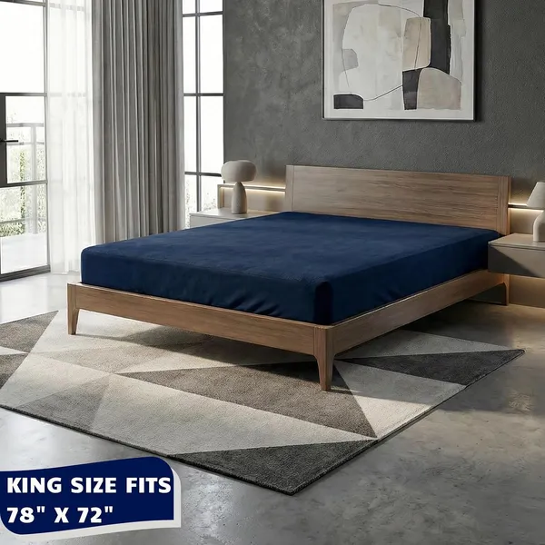 Blue_Waterproof_Cotton_Mattress_Protector