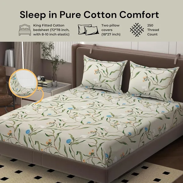 Multicolor_Cotton_Double_Bedsheet_With_Pillow_Covers