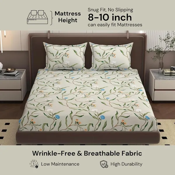 Multicolor_Cotton_Double_Bedsheet_With_Pillow_Covers