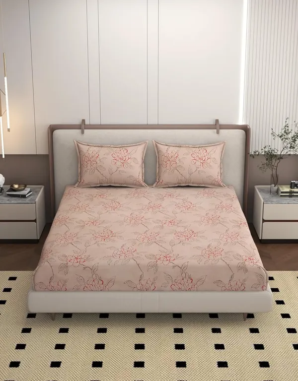 Multicolor_Cotton_Fitted_Bedsheet_With_Pillow_Covers