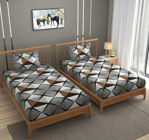 Multicolor_Microfiber_Single_Bedsheet_With_Pillow_Cover