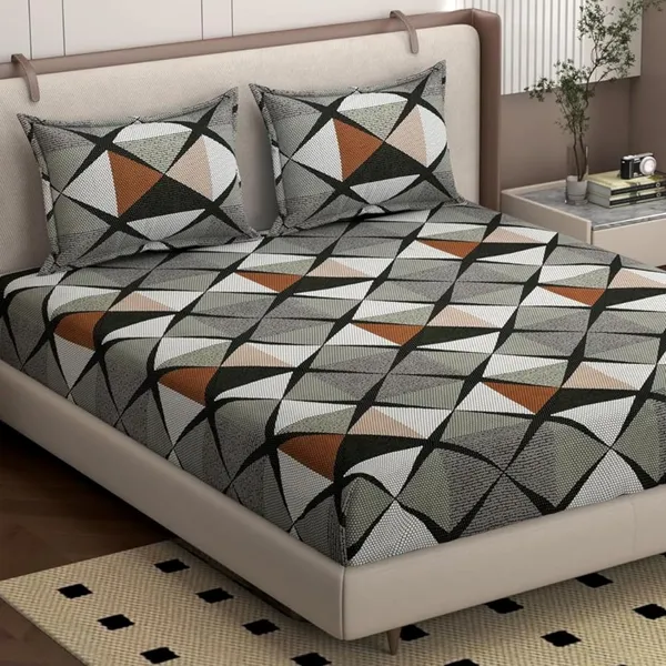 Multicolor_Cotton_Double_Bedsheet_With_Pillow_Covers