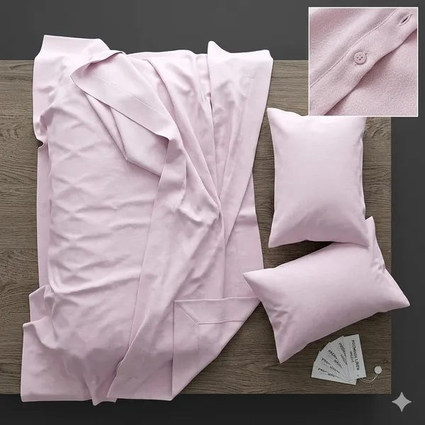 Light_Pink_Microfiber_Bedsheet_Single_Bed_With_Pillow_Cover