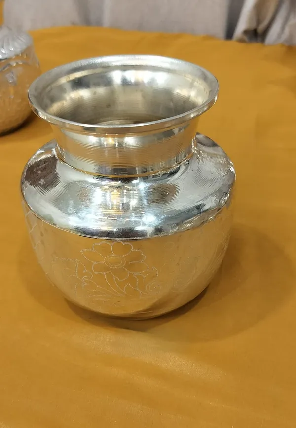 Germen_Silver_Raditional_Silver_Plated_Brass_Kalash_|_Pooja_Lota_With_Floral_Engraving